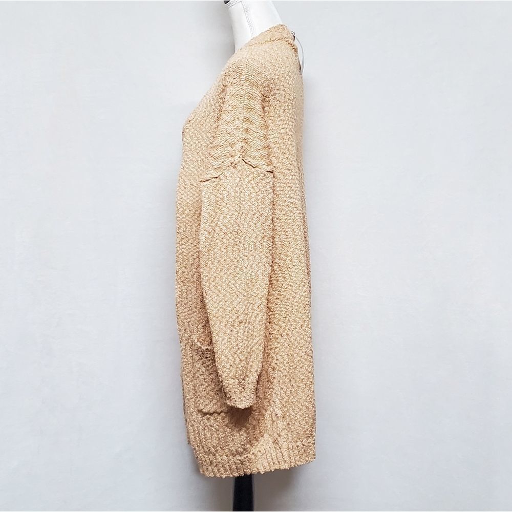 EVELYN Taylor Woman Loose Ribbed Popcorn Knit Open Front Waterfall Cardigan 3X - Picture 8 of 13
